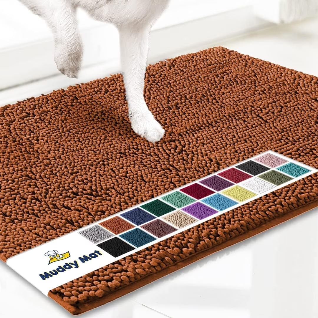 ® AS-SEEN-ON-TV Highly Absorbent Microfiber Dog Door Mat and Pet Rug, Non Slip Thick Washable Area for Entry, Bath or Kitchen