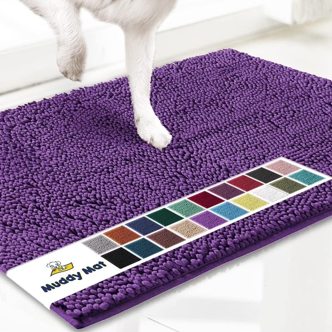 ® AS-SEEN-ON-TV Highly Absorbent Microfiber Dog Door Mat and Pet Rug, Non Slip Thick Washable Area for Entry, Bath or Kitchen