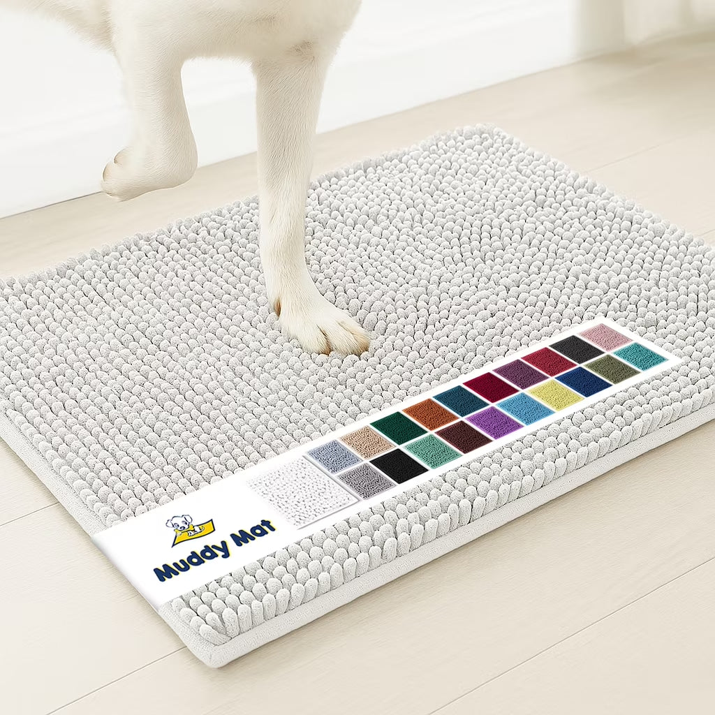 ® AS-SEEN-ON-TV Highly Absorbent Microfiber Dog Door Mat and Pet Rug, Non Slip Thick Washable Area for Entry, Bath or Kitchen