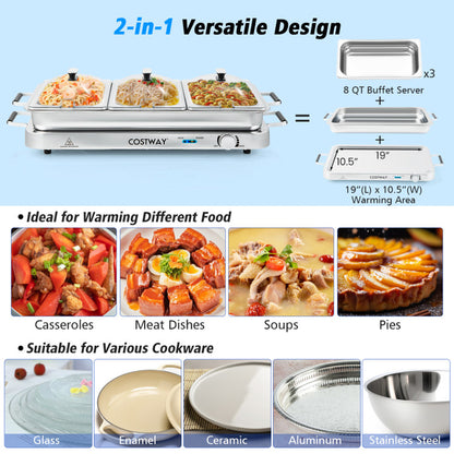 Ultimate 2-in-1 Electric Warming Tray with Precision Temperature Control for Perfectly Warmed Dishes