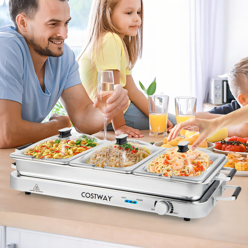 Ultimate 2-in-1 Electric Warming Tray with Precision Temperature Control for Perfectly Warmed Dishes