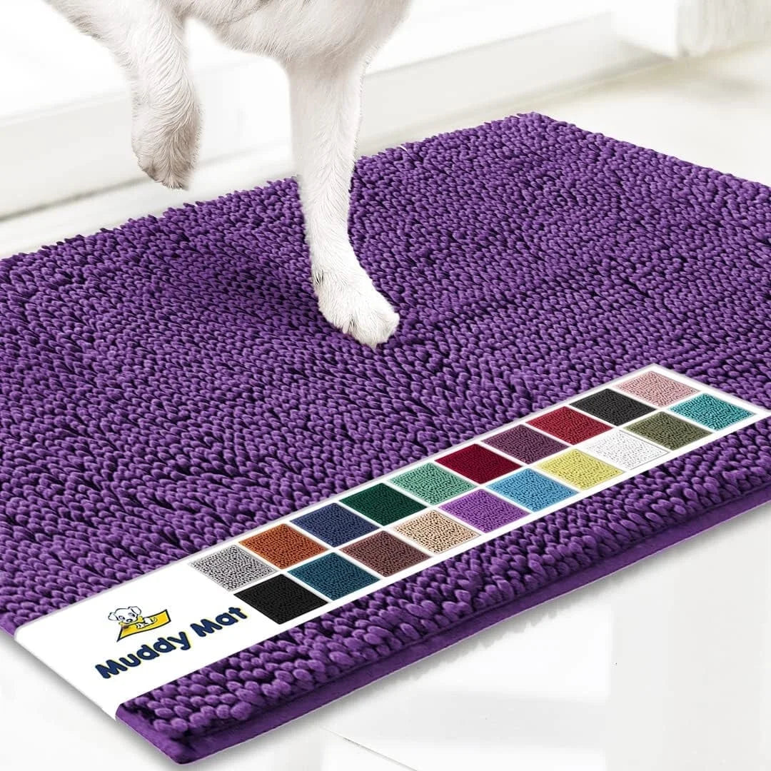 ® AS-SEEN-ON-TV Highly Absorbent Microfiber Dog Door Mat and Pet Rug, Non Slip Thick Washable Area for Entry, Bath or Kitchen
