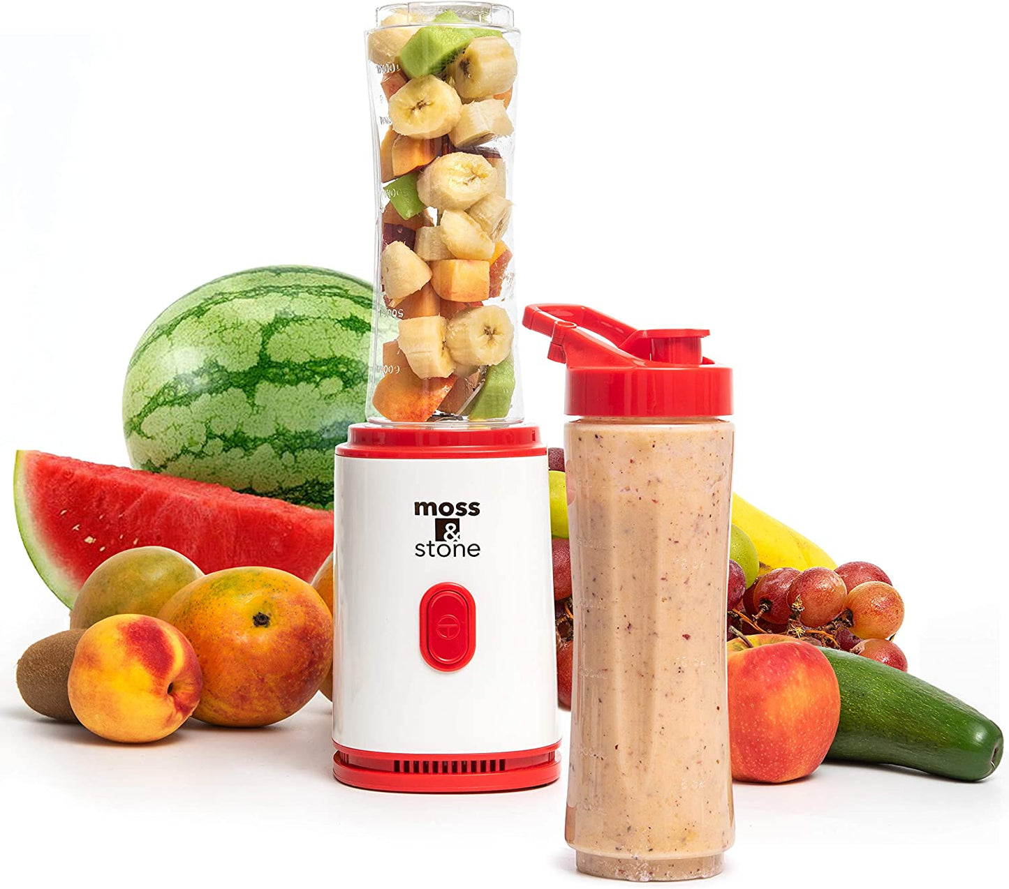 Personal Blender Single Serve Shake & Smoothies Maker with Portable Travel Sport Bottle - Mini Juicer, White & Black Single Serve Blender for Smoothies and Shakes - Bottle 20 Oz