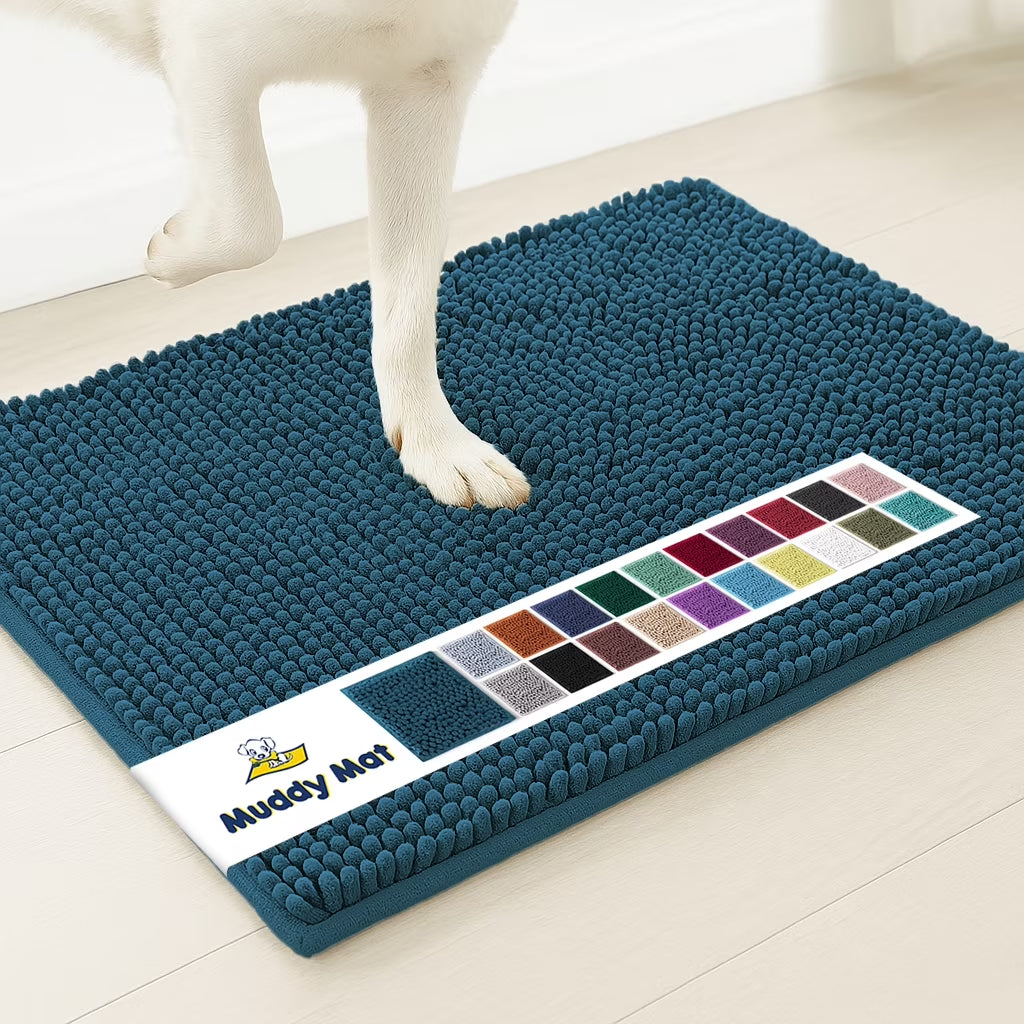® AS-SEEN-ON-TV Highly Absorbent Microfiber Dog Door Mat and Pet Rug, Non Slip Thick Washable Area for Entry, Bath or Kitchen