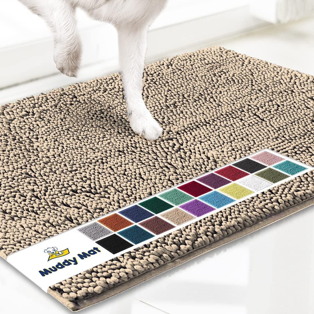® AS-SEEN-ON-TV Highly Absorbent Microfiber Dog Door Mat and Pet Rug, Non Slip Thick Washable Area for Entry, Bath or Kitchen