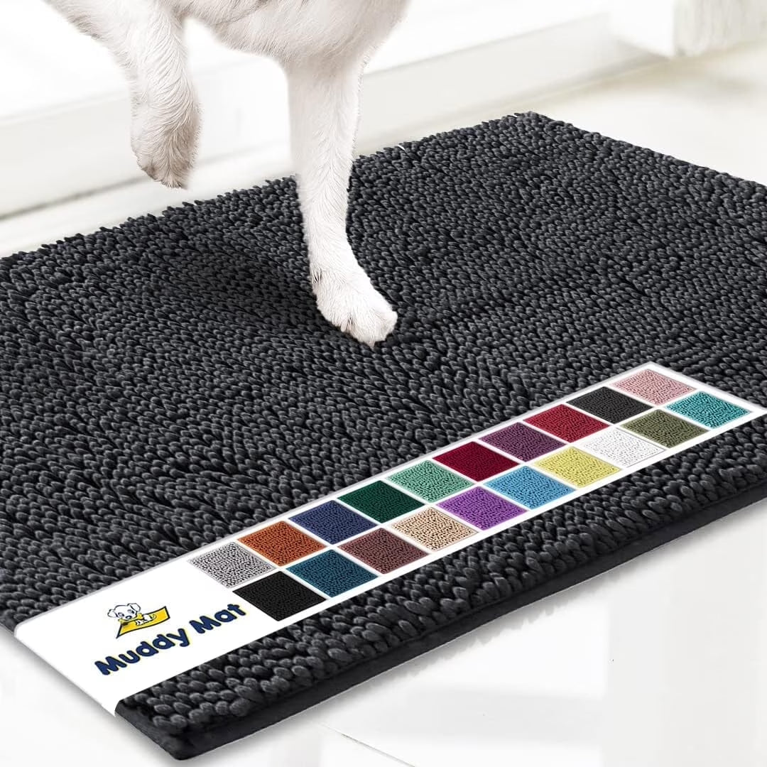 ® AS-SEEN-ON-TV Highly Absorbent Microfiber Dog Door Mat and Pet Rug, Non Slip Thick Washable Area for Entry, Bath or Kitchen
